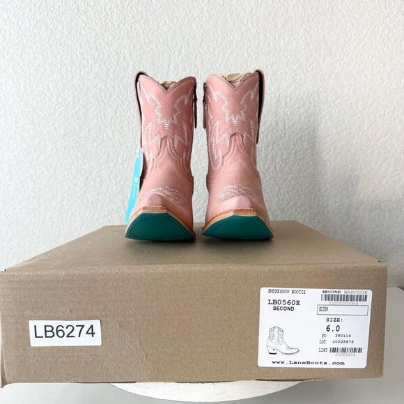 Lane SMOKESHOW Cowboy Bootie Womens 6 Pink Leather Western Cowgirl Ankle Boots - Picture 11 of 12